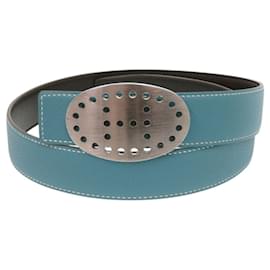 Cinturón Hermès Evelyne Azul Jean Plata