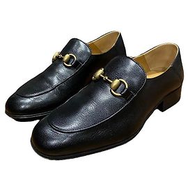 Mocassini in pelle nera Horsebit Gucci