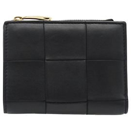 Bottega Veneta Intrecciato schwarze Bifold-Geldbörse