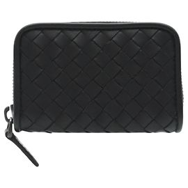 Bottega Veneta Intrecciato Black Leather Coin Case