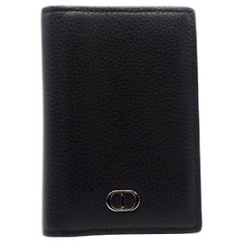 Portafoglio bifold in pelle di vitello grana di Christian Dior Dior CD Icon
