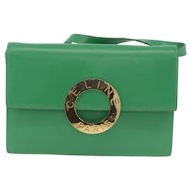 Céline Celine Circle Logo Leather
