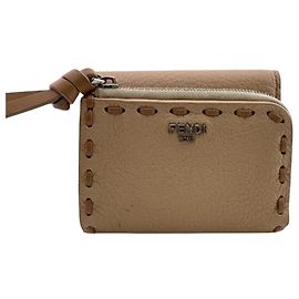 Fendi Pink Peekaboo Micro Topstitch Dreifach-Brieftasche