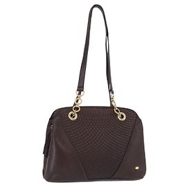 BALLY Borsa a Spalla in Pelle Marrone Scuro Oro Auth ka2757