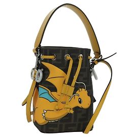 Borsa Dragonfly in tela Zucca FENDI x FRGMT x POKMON 2way marrone Auth 166947SM