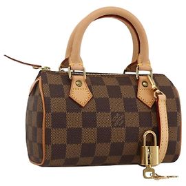 LOUIS VUITTON Mini Speedy Bolsa de Mão Damier Ebene LV Auth LNZ532SM