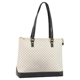 Céline CELINE Macadam Canvas Tote Bag aus PVC-Leder in Weiß und Gold Auth am10839