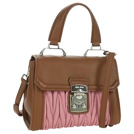 Borsa Miu Miu Matelassé in pelle 2 in 1 rosa argento Auth 172533M