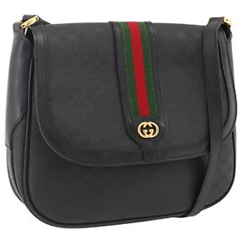 GUCCI Micro GG Supreme Web Sherry Line Tasche aus PVC Schwarz 001 115 0914 Auth ARZ351