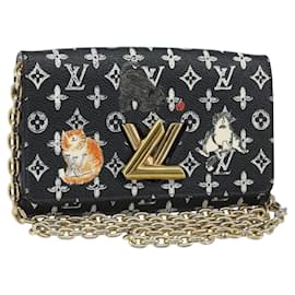 LOUIS VUITTON Catgram Portafoglio Twist Borsa a Catena Nera M63888 LV Auth 173312SM