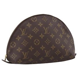 LOUIS VUITTON Pochette Cosmetica Demi Ronde Monogram M47520 LV Auth ka2800