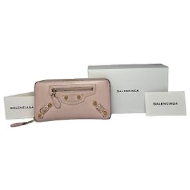 Vintage Balenciaga Leder City Geldbörse in Pink