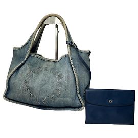 Stella Mc Cartney Borsa in denim vegano in pelle Stella McCartney vintage blu
