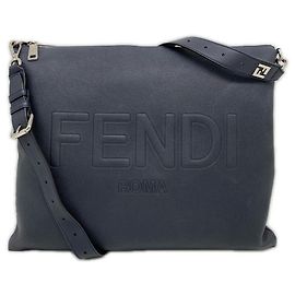 Borsa a spalla in pelle con logo Fendi