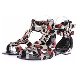 Balmain Dreifarbige Kuhsandalen