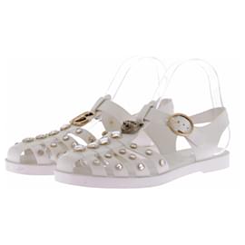 Weiße Sandalen mit doppeltem g - Gucci