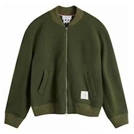 Jaqueta Bomber de Lã Fleece Listrada - Thom Browne