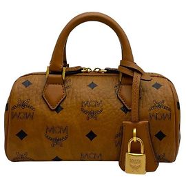MCM Borsa Boston Mini Ella Visetos Cognac
