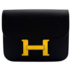 Hermès Portefeuille Compact Slim Constance Epsom Noir