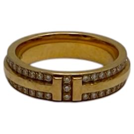 Tiffany Narrow Pavé Diamond Ring Rose Gold - Tiffany & Co