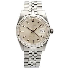Rolex Datejust Herrenarmbanduhr aus Stahl, antik glitzerndes Zifferblatt
