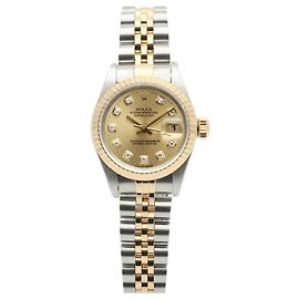 Rolex Datejust Damenuhr mit Diamanten nach dem Setzen