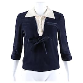Langarmige Samtbluse - Louis Vuitton