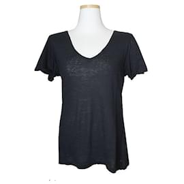 Navy V-Ausschnitt Leinen T-Shirt von Isabel Marant Étoile