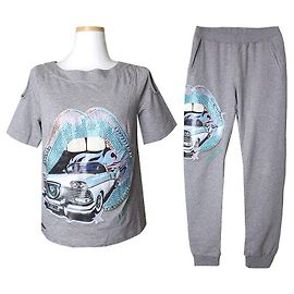 Philipp Plein Couture Strass T-Shirt Jogger-Hosen-Set