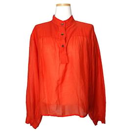 Blusa de algodón y seda naranja sangre Isabel Marant