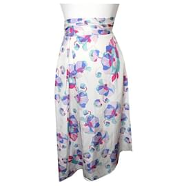 Falda de seda blanca con flores Isabel Marant