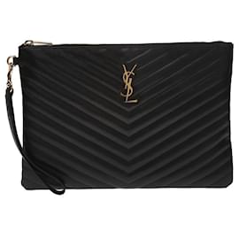 Clutch acolchado con monograma - Saint Laurent