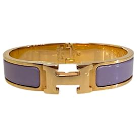 Pulseira Feminina Clickash Ouro Rosa Lilás - Hermès