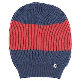 Gucci Mütze Navy Rot Wolle