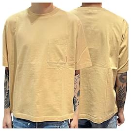 T-Shirt mit Tasche und rosa Acne-Logo Light Camel ALJ