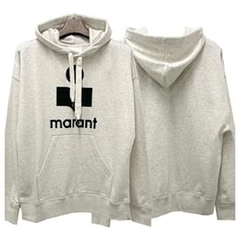 MILEY Velours Logo Hoodie Ecru - Isabel Marant