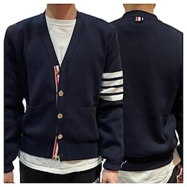 Milano Strickjacke in Marineblau - Thom Browne