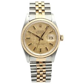 Rolex Orologio Combi da Uomo Datejust Vintage Quadrante in Lino