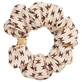 Mini Triomphe Scrunchie Seide Gold Finish Messing - Céline