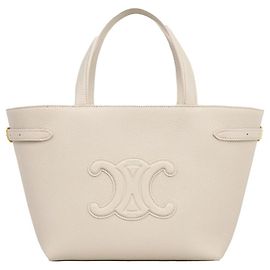 Céline Mini Cabas Anais Kuir Triomphe Bege Claro