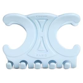 Grande fermaglio per capelli in acetato blu chiaro latteo - Céline
