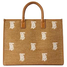 Burberry Borsa Tote Freya Media Naturale