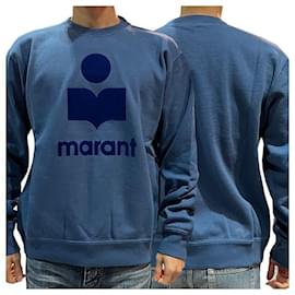 MIKO Velours-Logo-Sweatshirt Schieferblau - Isabel Marant