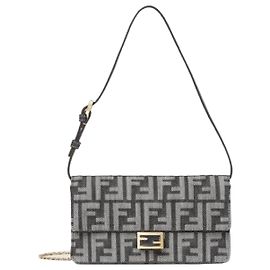 Fendi Wallet On Chain Fabric FF Effect Baguette