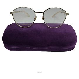 Gucci Kleine Brillenfassung in Goldbeige