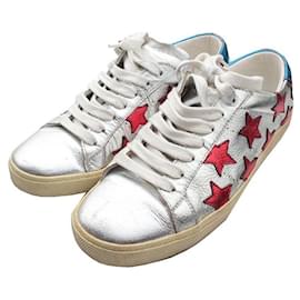 Sneakers Stella Metallica Argento Rosso Parigi - Saint Laurent