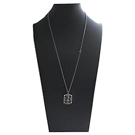 Collana in Acciaio con Cristallo Ovale Nero - Chanel