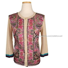 Kardigan aus Seide mit Elfenbein-Paisley-Druck - Etro