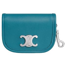 Céline Chaveiro Nano Triomphe em couro de bezerro macio cobalt