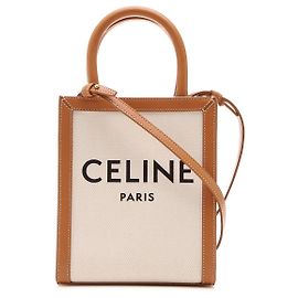 Céline Mini Borsa Cabas in Tela Triomphe e Pelle di Vitello